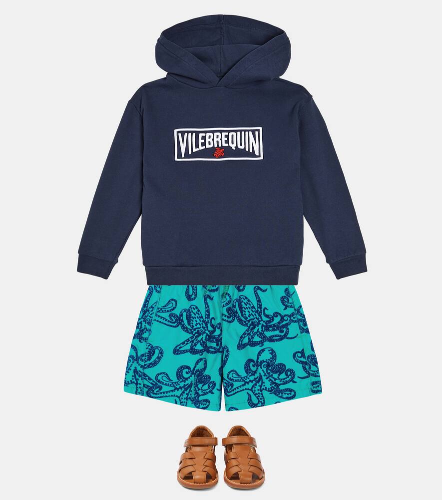 Vilebrequin Gary Logo Cotton Jersey Hoodie In Blue