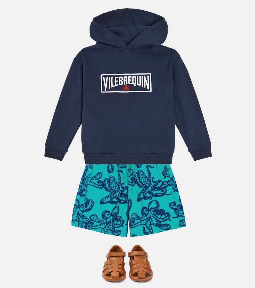 Shop Vilebrequin Gary Logo Cotton Jersey Hoodie In Blue