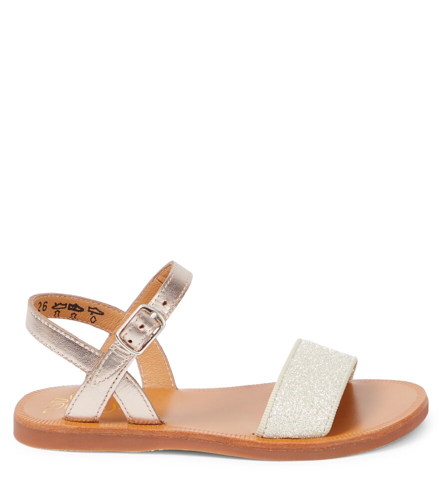  Pom D'api Pom D'api Sandalen Plagette Buckle Aus Leder Mit Glitter 