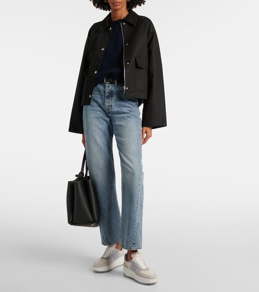Tod's Leather-trimmed Sneakers In Grey