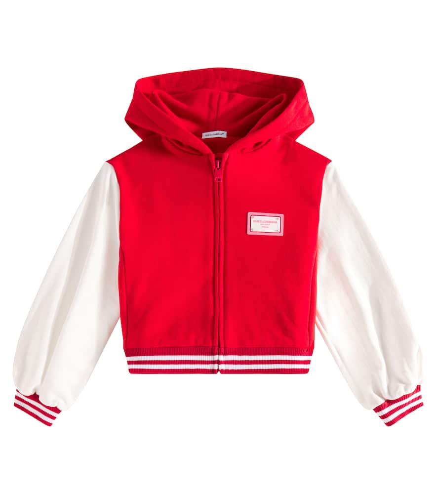 Dolce & Gabbana Kids Embroidered cotton jersey hoodie
