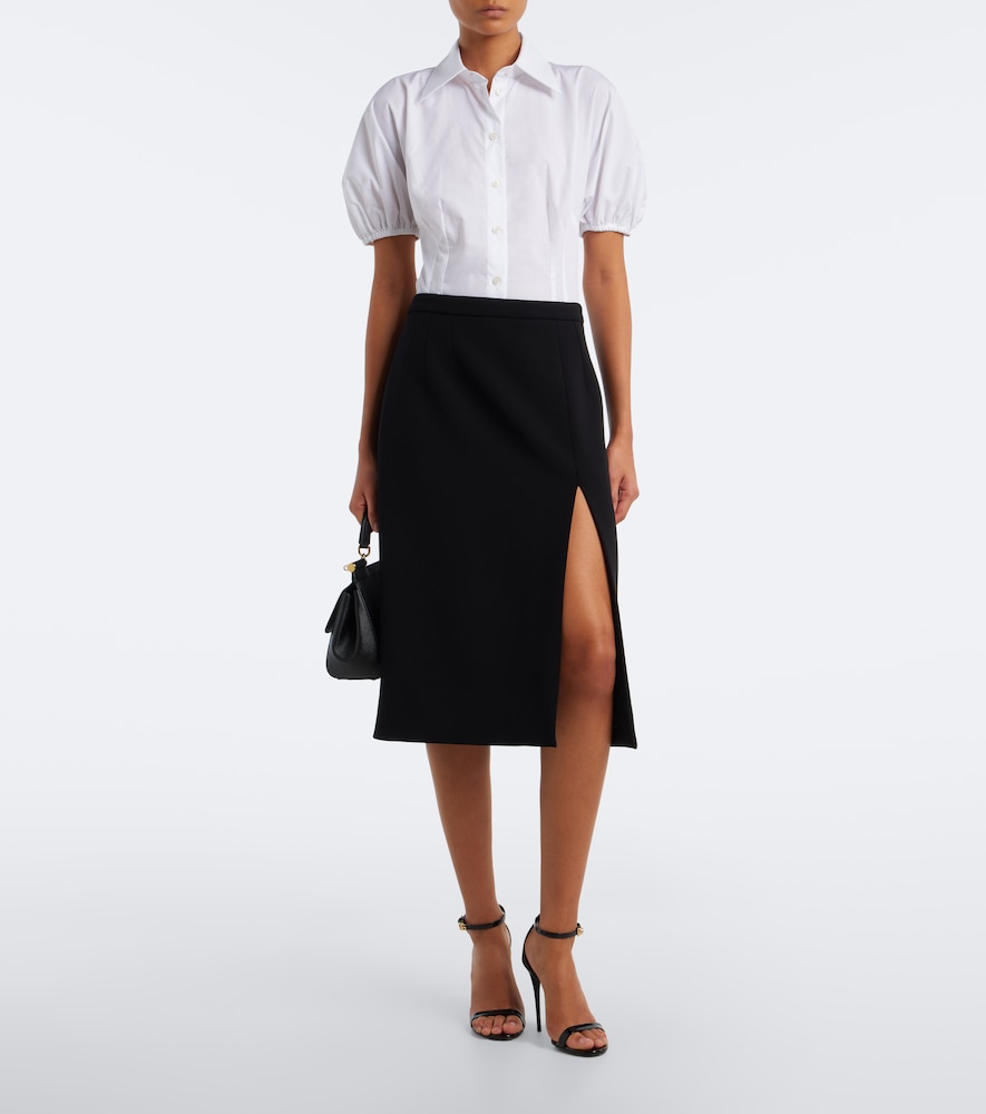 Dolce&Gabbana Puff-Sleeve Cotton Poplin Blouse