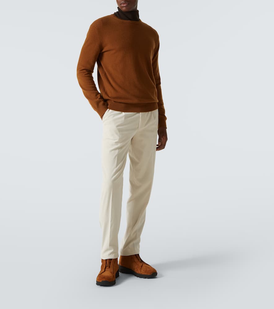 Zegna Triple Stitch Vetta Suede Sneakers In Brown