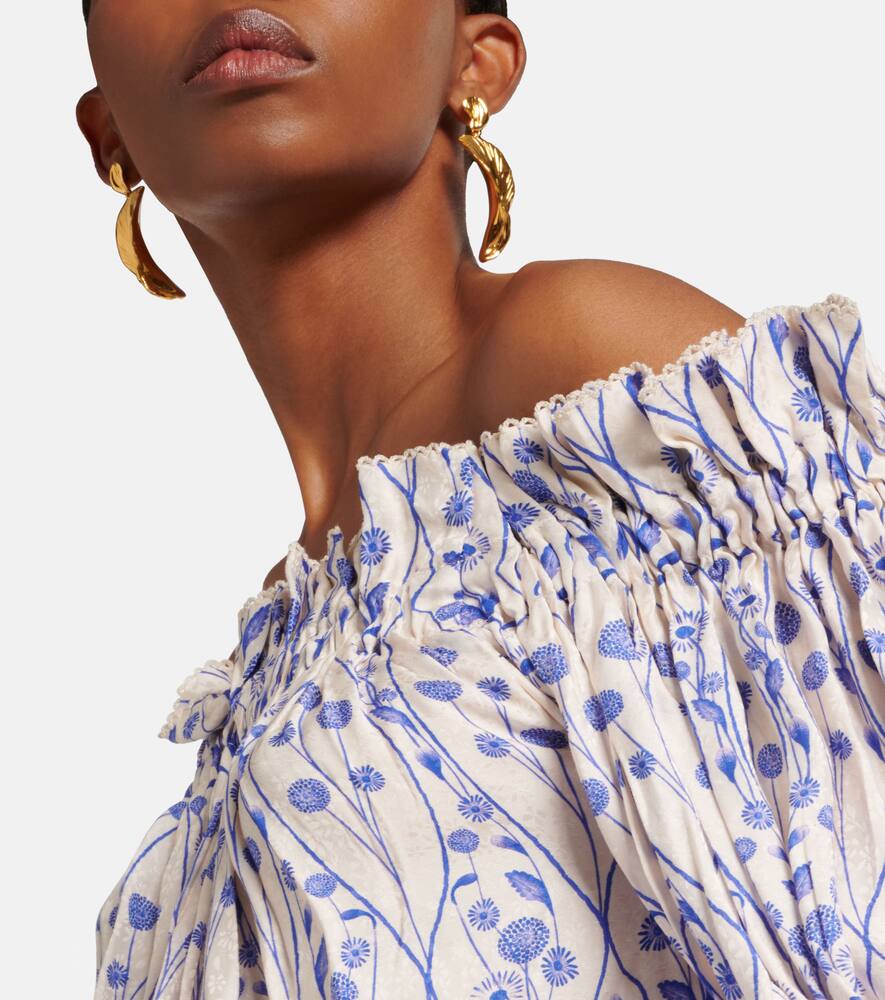 Shop Agua By Agua Bendita Urucu Off-shoulder Blouse In White