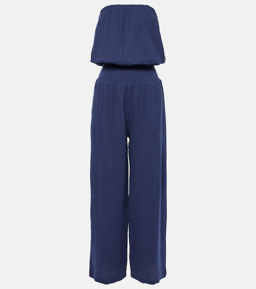 Strapless cotton jumpsuit