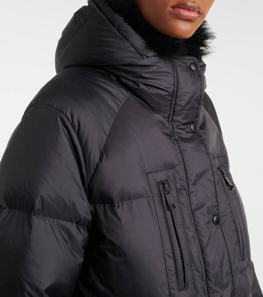 Shop Yves Salomon Shearling-trimmed Down Jacket In Black