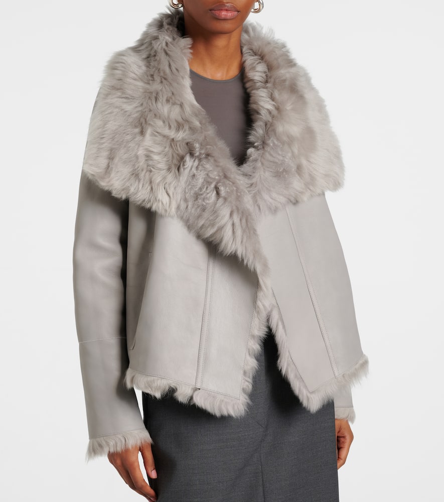 Yves Salomon Shearling Jacket In Beige