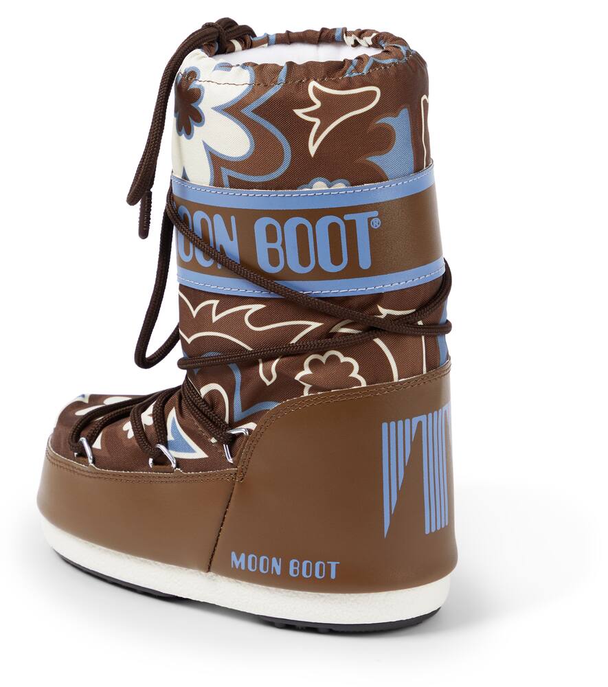 Moon Boot Icon Floral Snow Boots In Brown