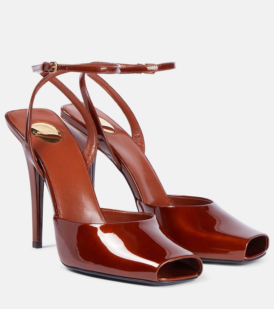 Saint Laurent Le Scandale 110 Patent Leather Pumps In Burgundy