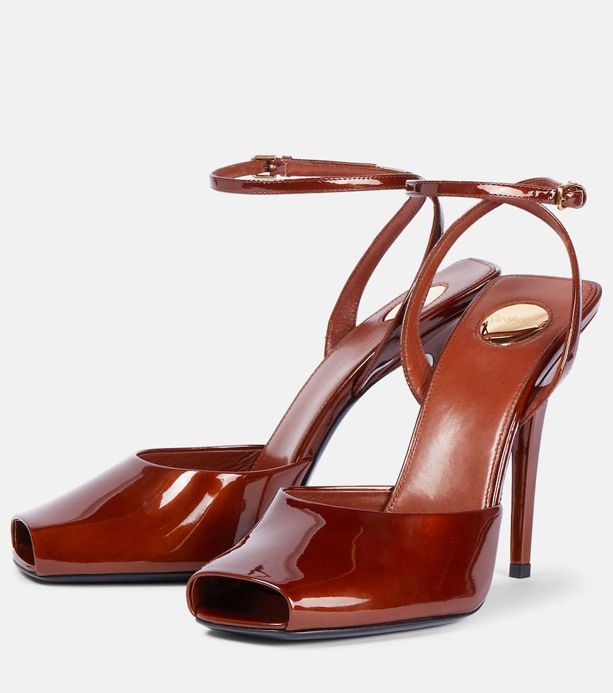 Saint Laurent Le Scandale 110 Patent Leather Pumps In Burgundy