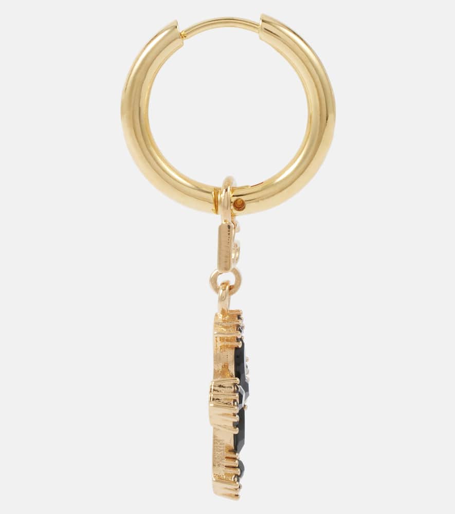 DOLCE & GABBANA DG CROSS EMBELLISHED HOOP EARRINGS