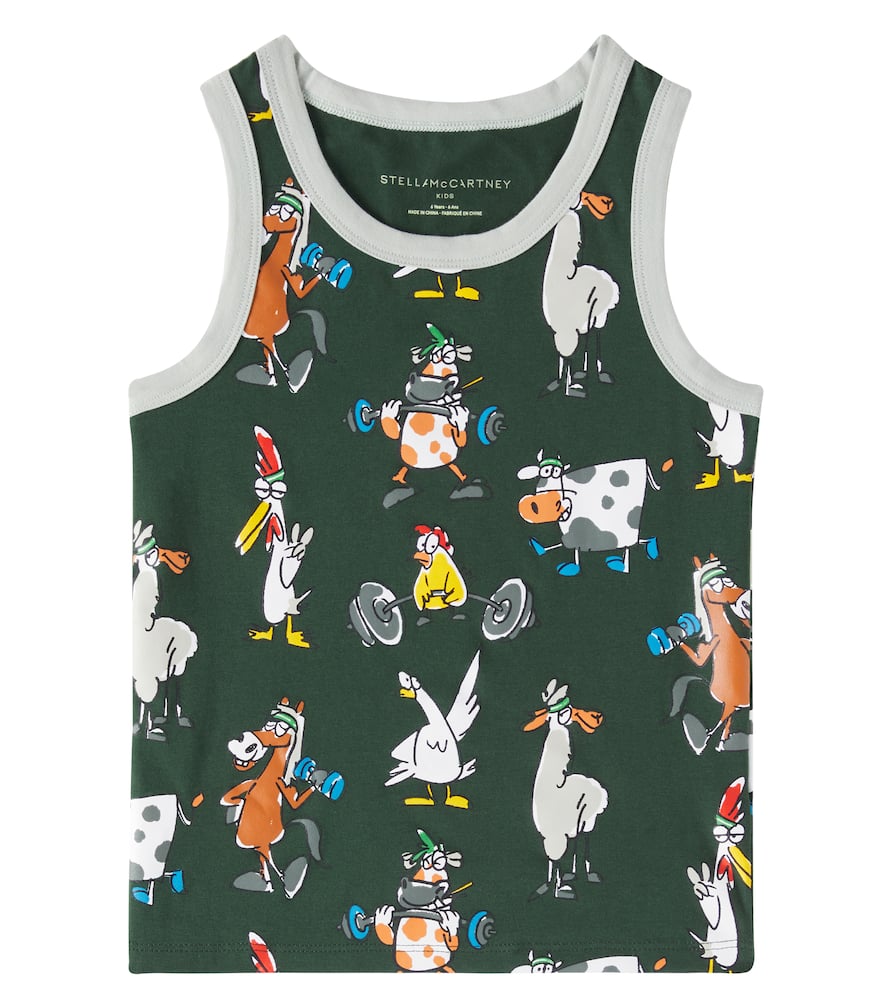 Stella Mccartney Set Of 7 Cotton-blend Jersey Tank Tops In Multicoloured
