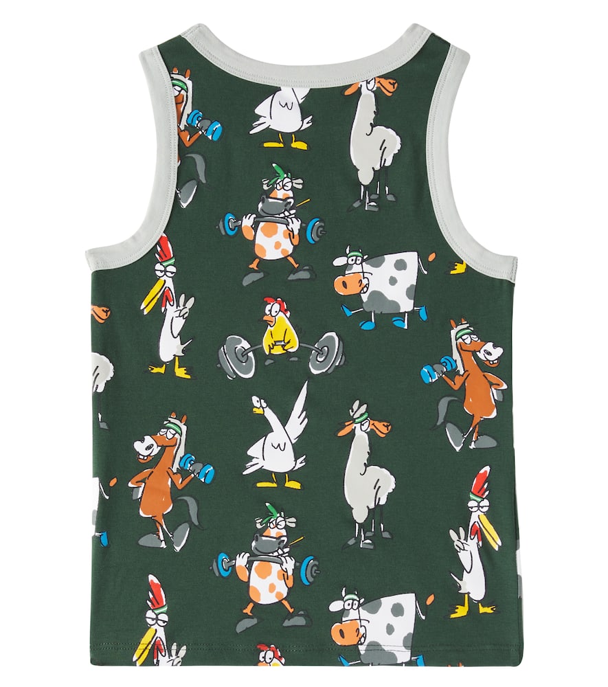 Stella Mccartney Set Of 7 Cotton-blend Jersey Tank Tops In Multicoloured