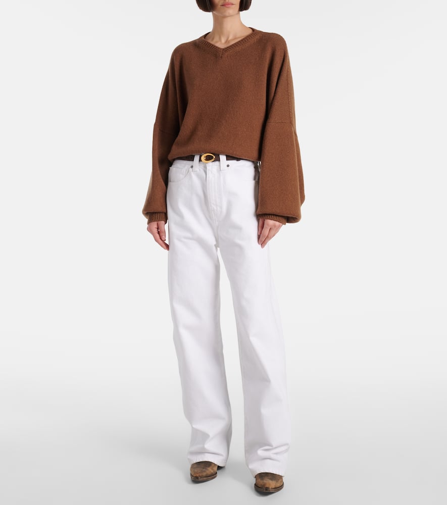 Khaite Wolfe Oversized Cashmere Sweater In Brown