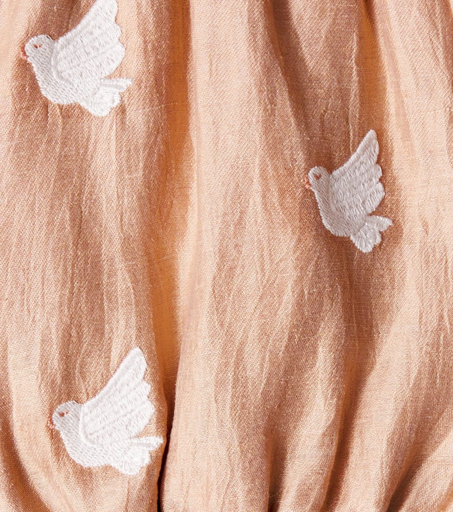 Donsje Baby Merin Embroidered Hemp-blend Bloomers In Pink