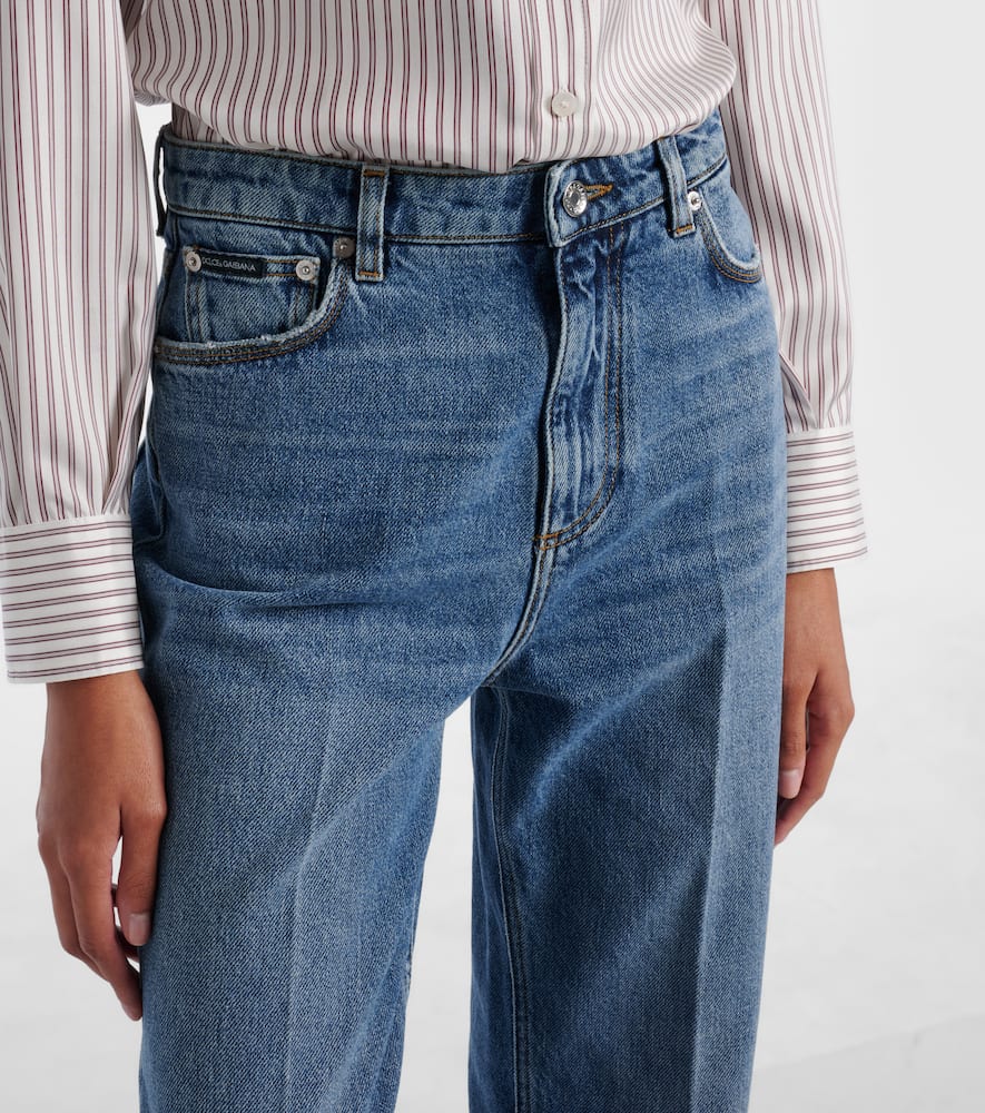 Dolce & Gabbana High-rise Straight Jeans In Blue