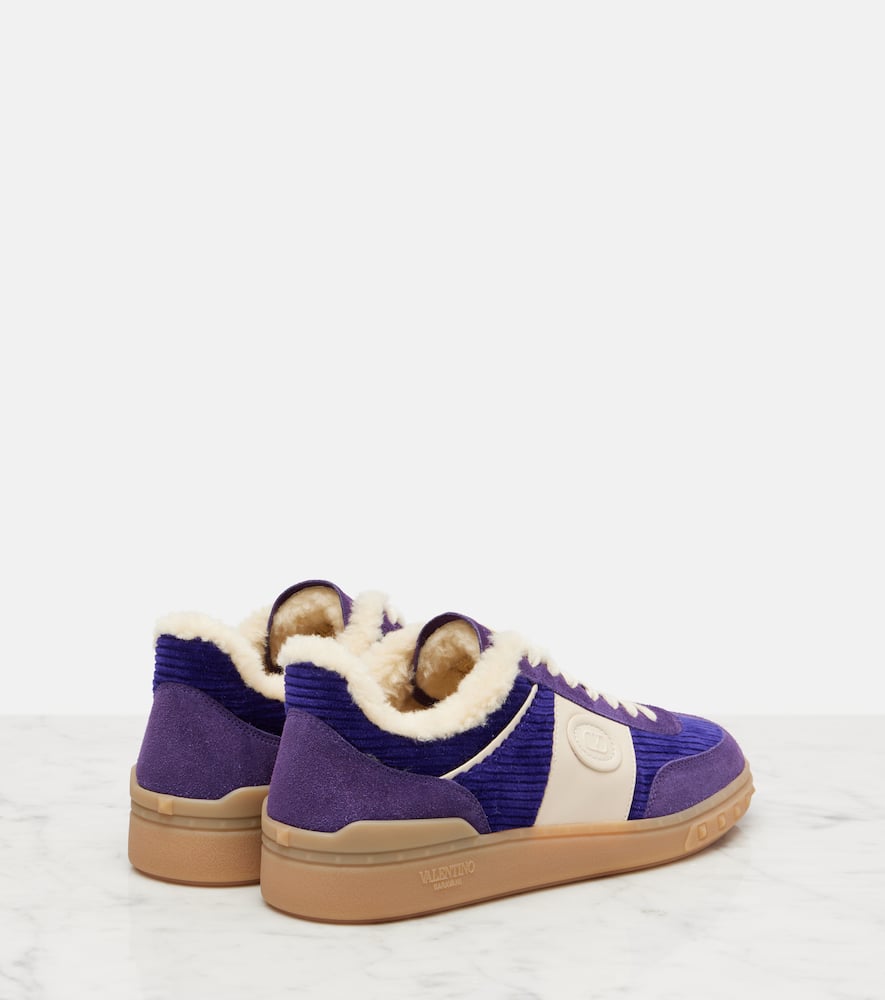 Valentino Upvillage Suede And Corduroy Sneakers In Multi