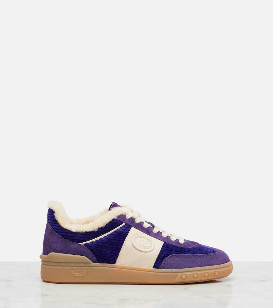 Valentino Upvillage Suede And Corduroy Sneakers In Multi