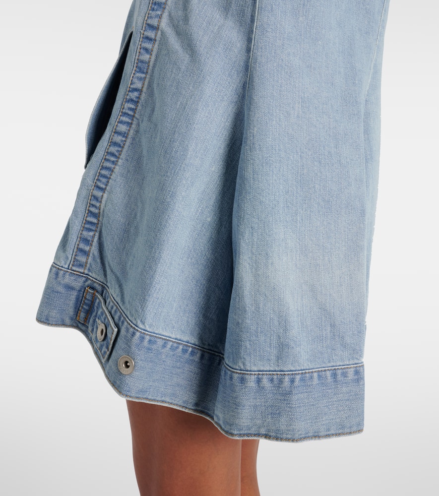 Sacai Deconstructed Denim Minidress In Blue