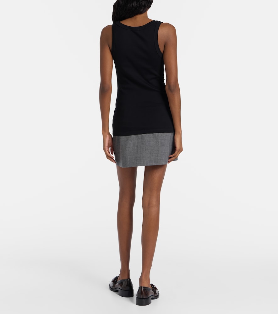 Ribbed-Knit Cotton Jersey Tank Top