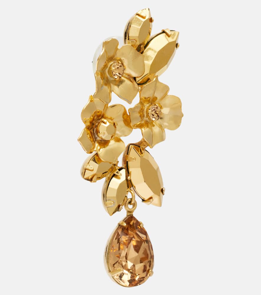 Jennifer Behr Fiore Crystal-embellished Gold-plated Earrings In Gold