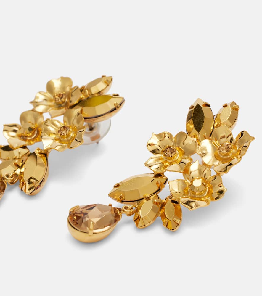 Jennifer Behr Fiore Crystal-embellished Gold-plated Earrings In Gold