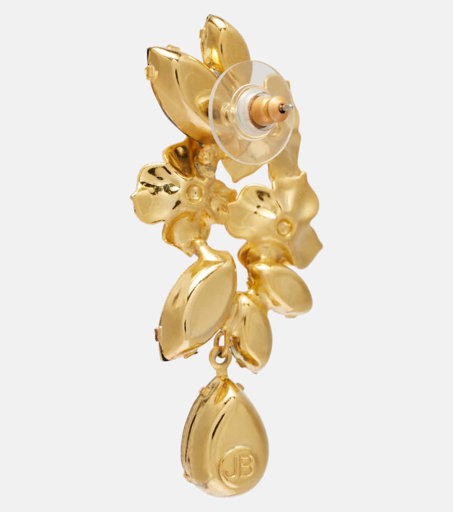Jennifer Behr Fiore Crystal-embellished Gold-plated Earrings In Gold
