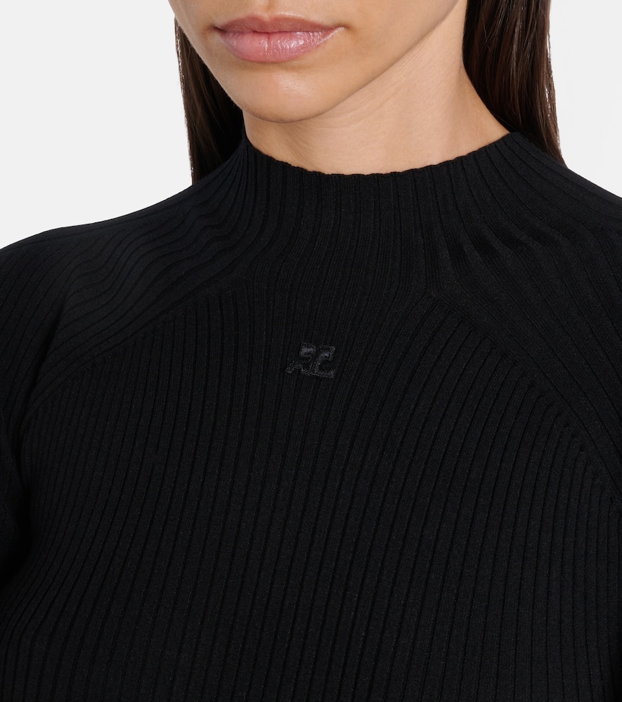 Courrèges Courreges Circle Rib Mini Dress Women In Black