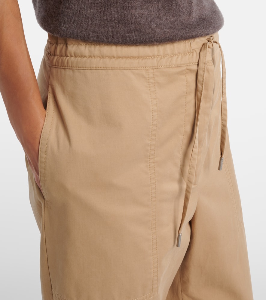 The Row Mende Cotton And Cashmere Wide-leg Pants In Neutral