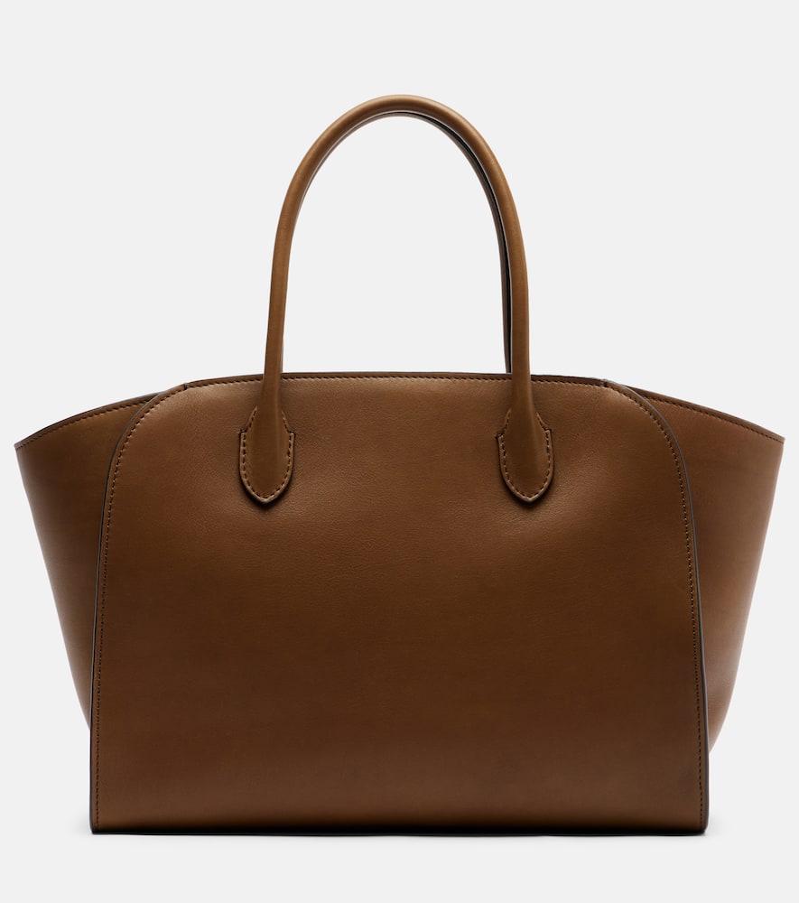 The Row Marlo 12 Leather Tote Bag In Brown