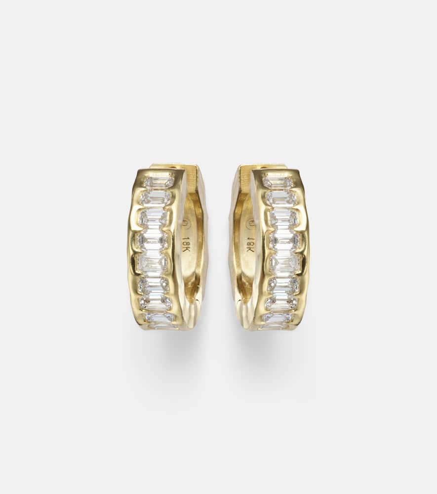 Octavia Elizabeth Ivy Eternity 18kt Gold Earrings With Diamonds In Blue