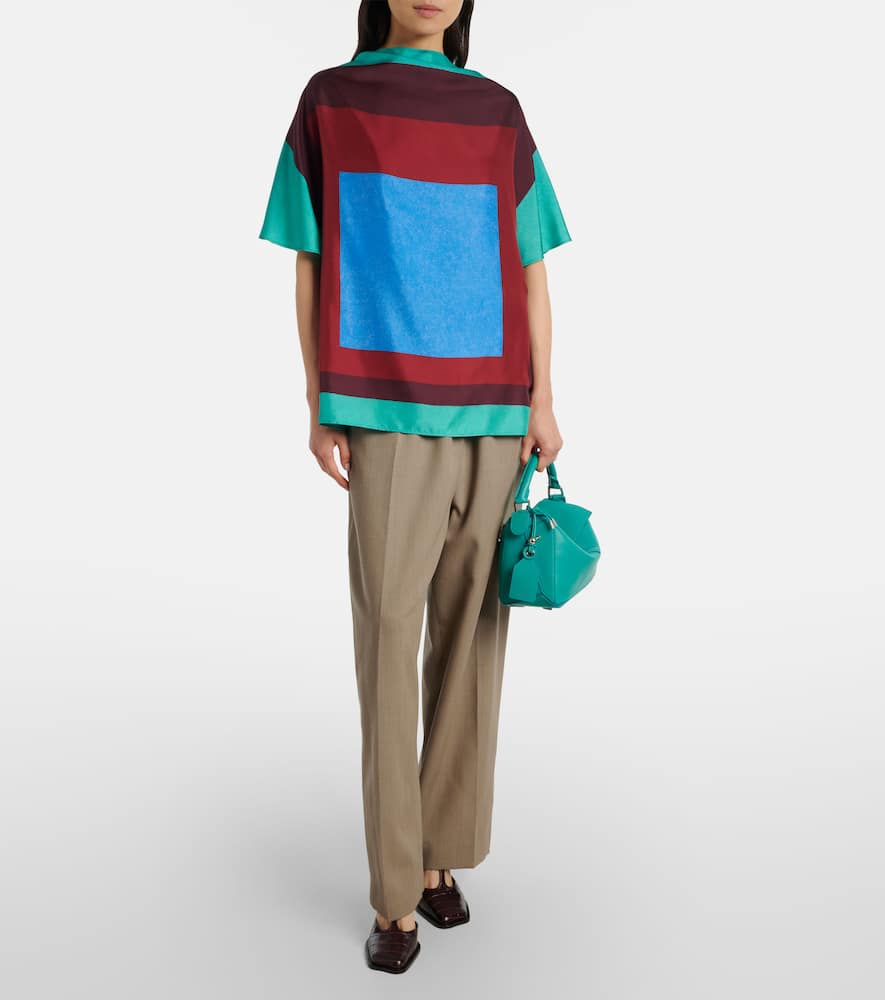 Loewe Puzzle Small Leather Tote Bag In Blue