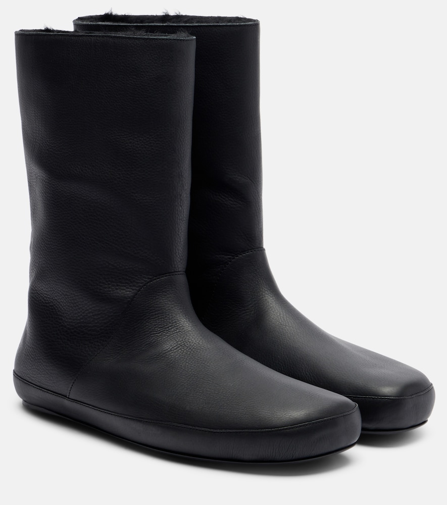 The Row Toni shearling-lined leather ankle boots