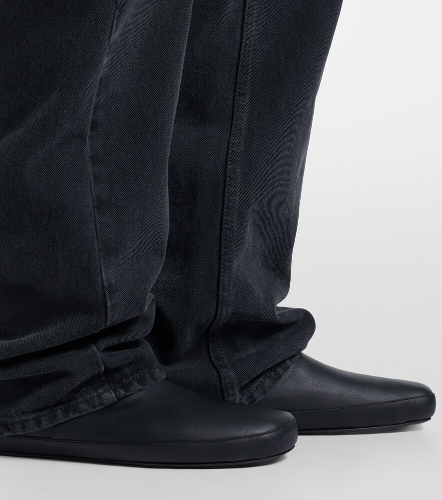 The Row Toni shearling-lined leather ankle boots