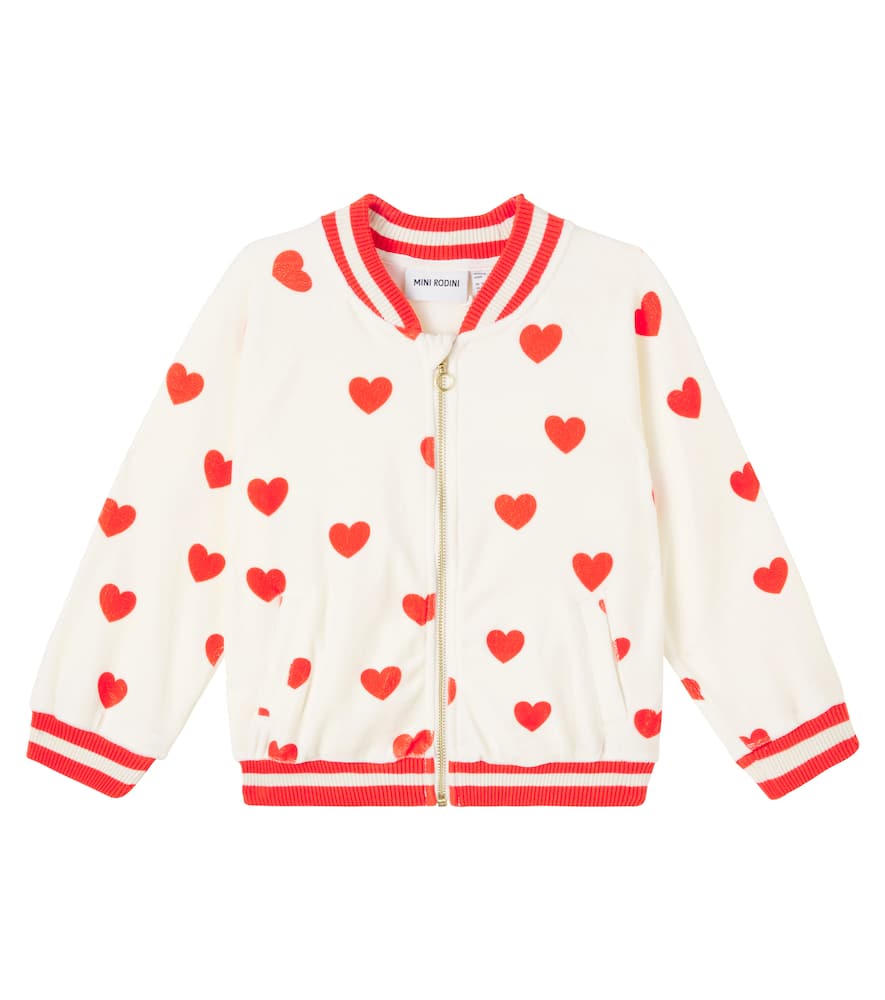 Mini Rodini Printed Cotton-blend Bomber Jacket In Neutral