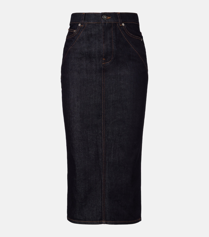 Givenchy Women's Blue Denim Midi Skirt Uk Size 8