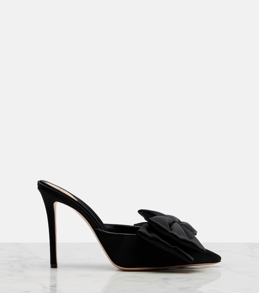 Valentino Yolande 105 Bow-detail Satin Mules In Multi