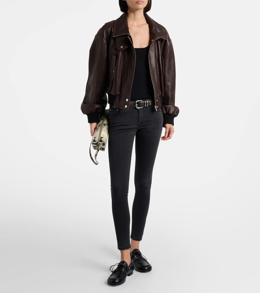 Ag Low-rise Skinny Jeans In Black