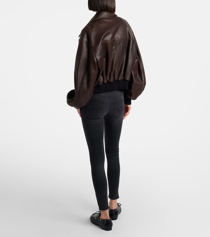 Ag Low-rise Skinny Jeans In Black