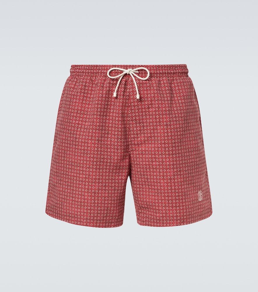 Brunello Cucinelli Men's Red Printed Swim Trunks UK Size 36 - Mytheresa