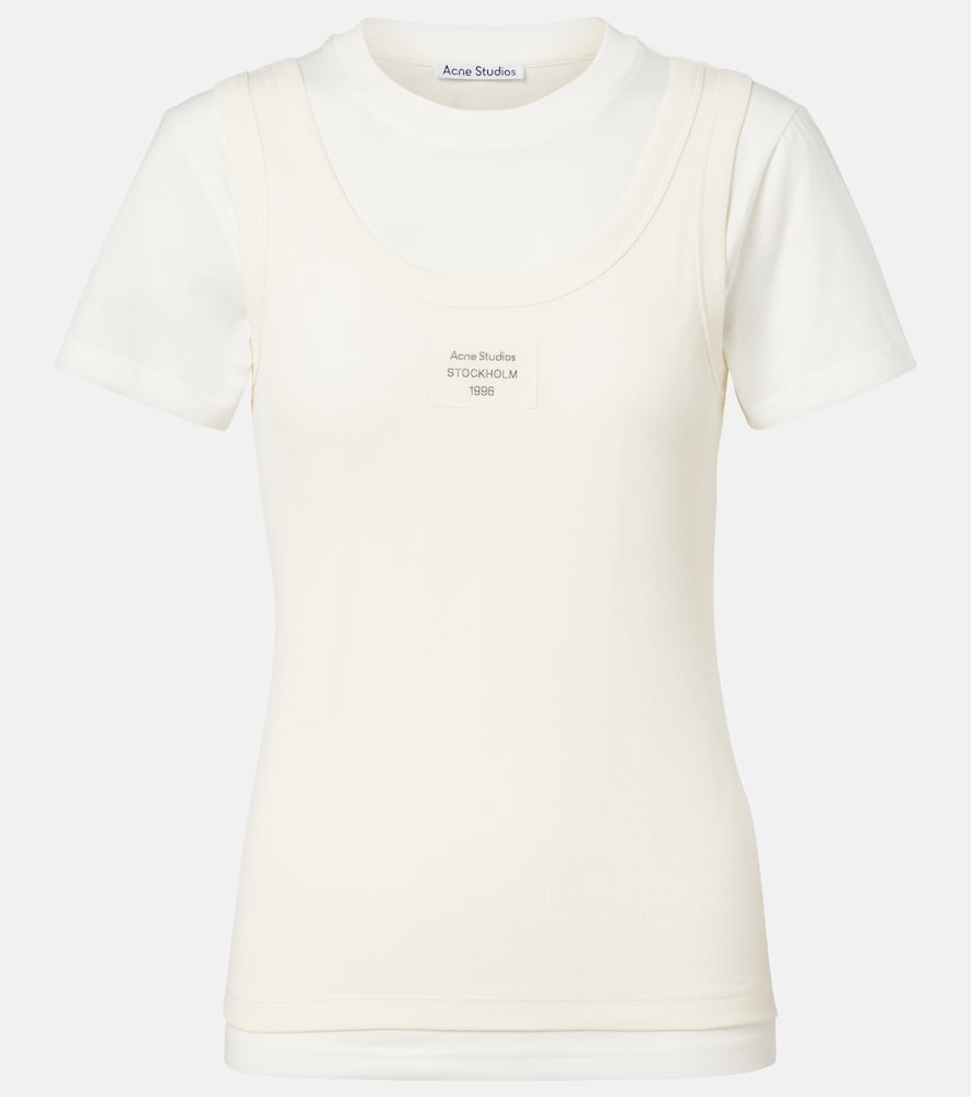 Acne Studios Layered logo cotton-blend T-shirt