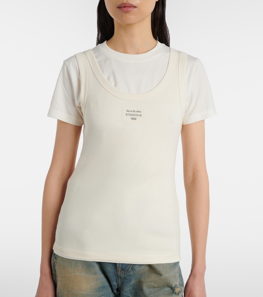  Acne Studios Acne Studios Layered Logo Cotton-blend T-shirt 