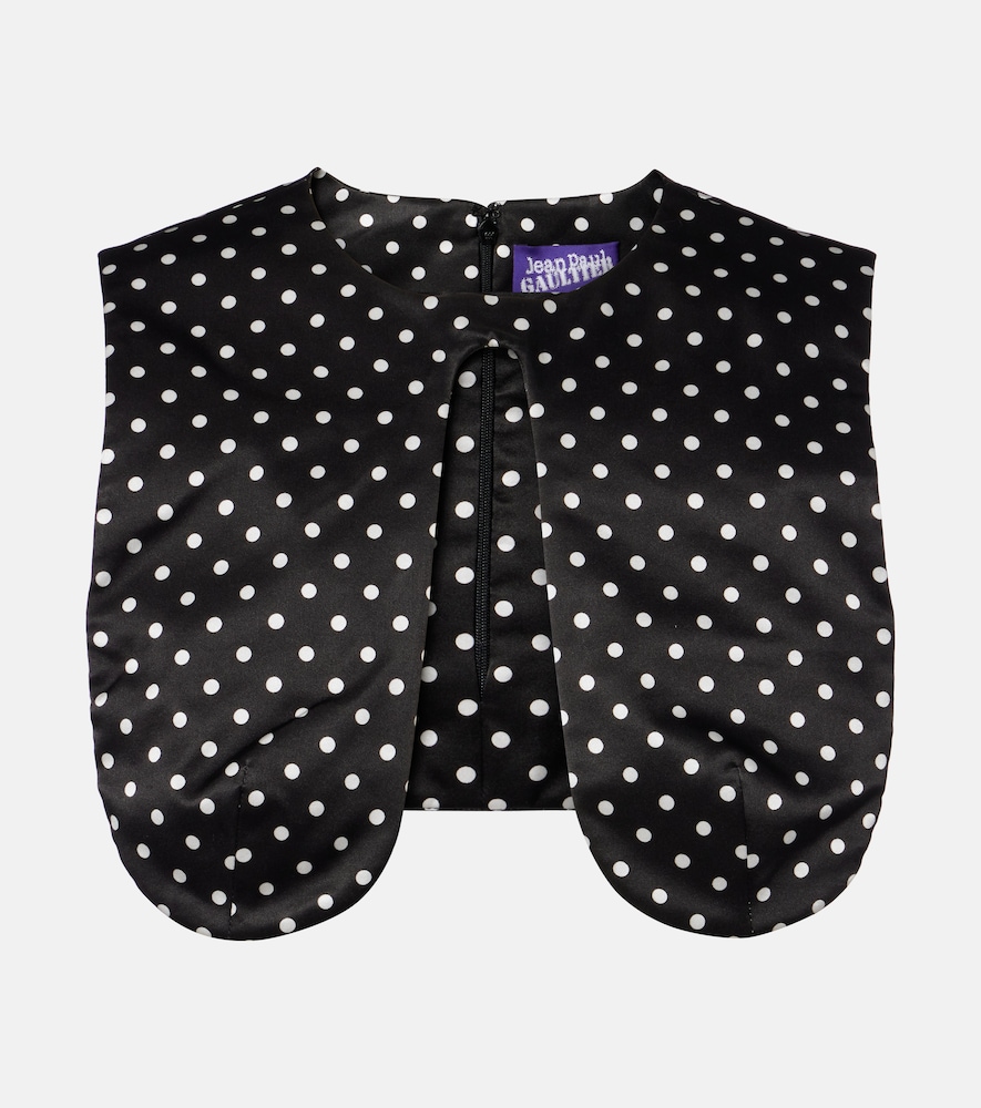Jean Paul Gaultier Polka-dot silk crop top