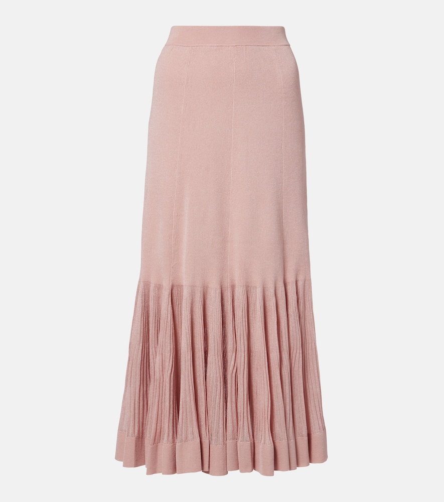 Zimmermann Luna knitted pleated midi skirt