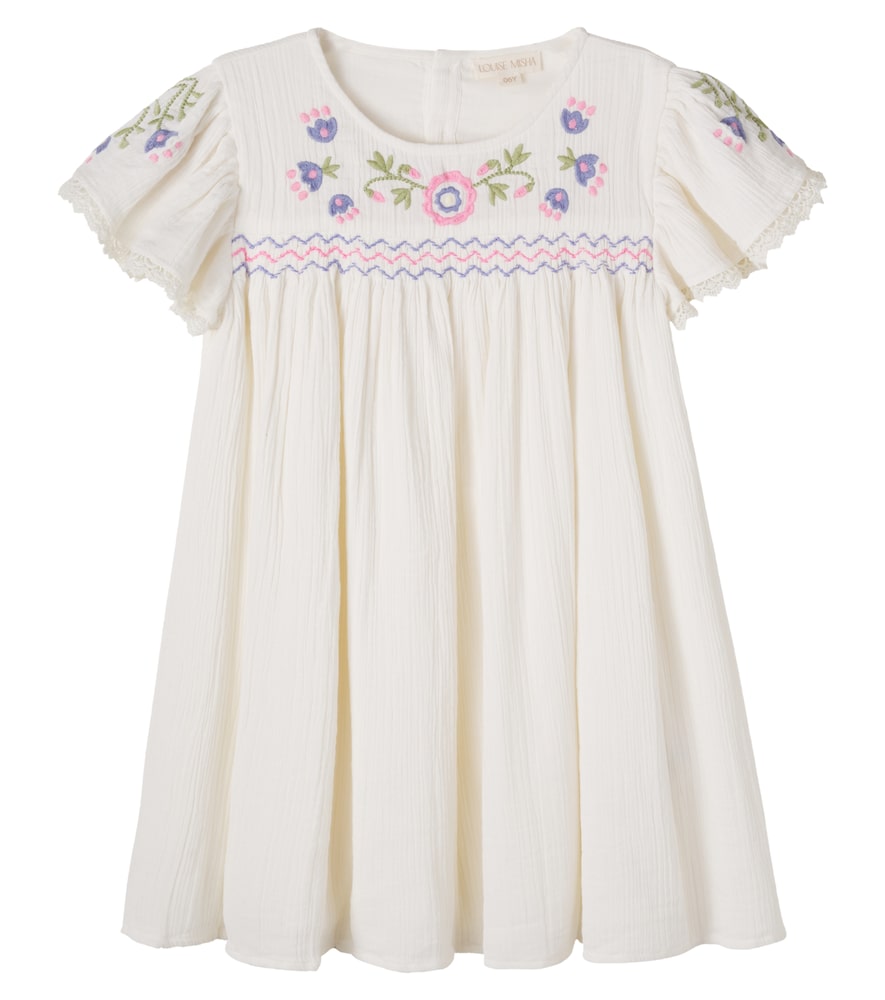 Louise Misha Ana Embroidered Cotton Muslin Dress
