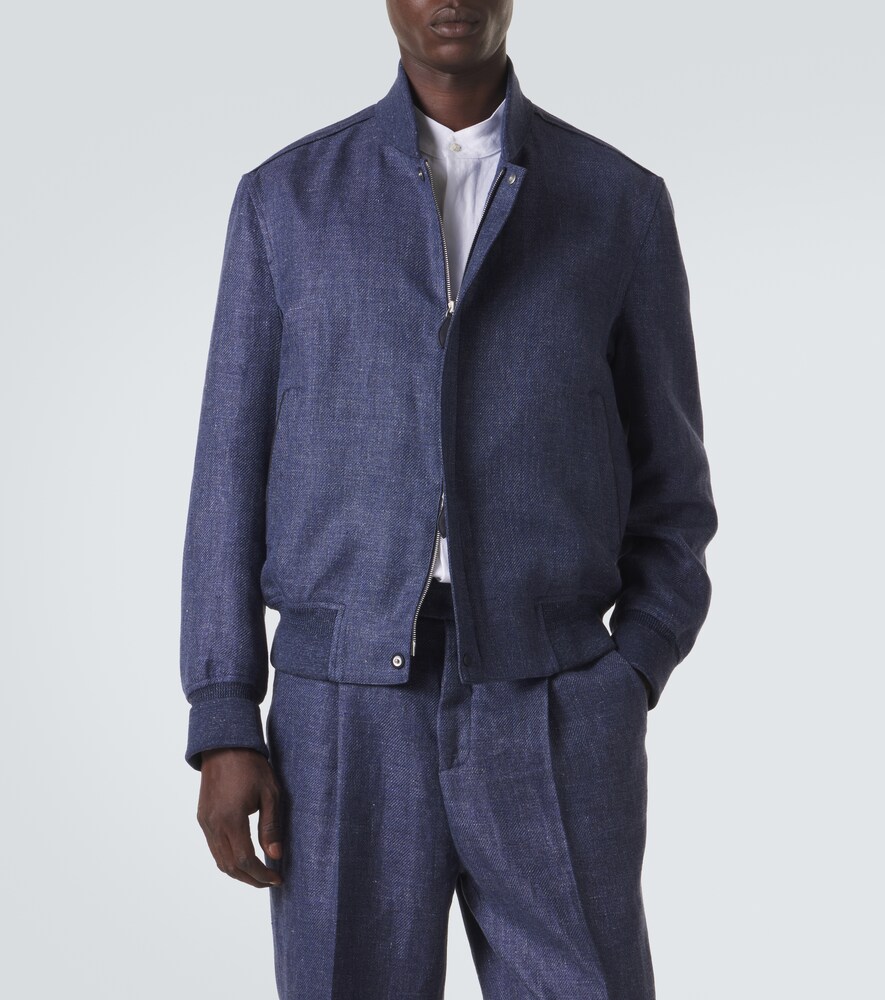Linen, Wool, And Silk Bomber Jacket