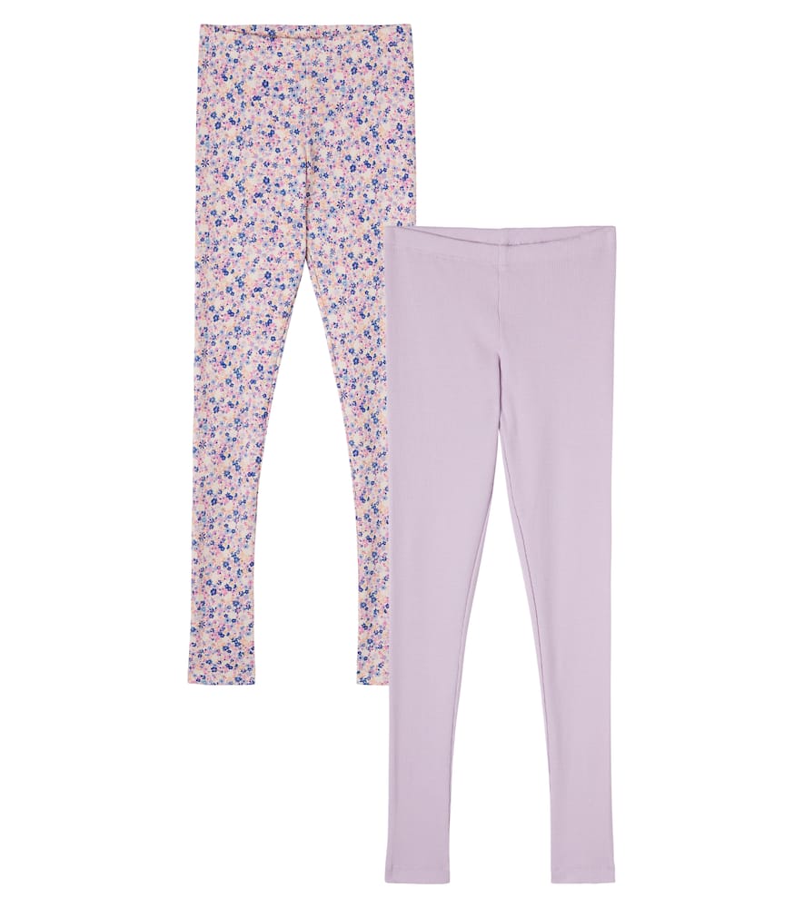 Wheat Kids' Jules Set Of 2 Cotton-blend Leggings In Multi