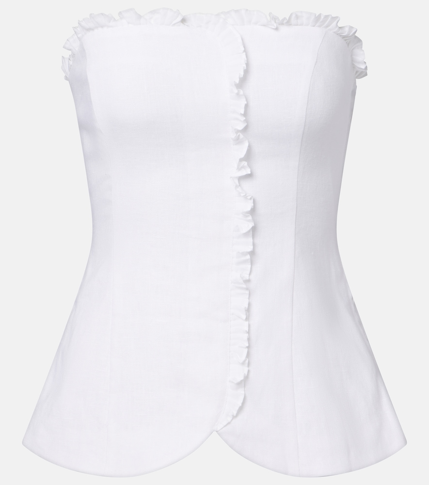 Posse Florence ruffled linen top