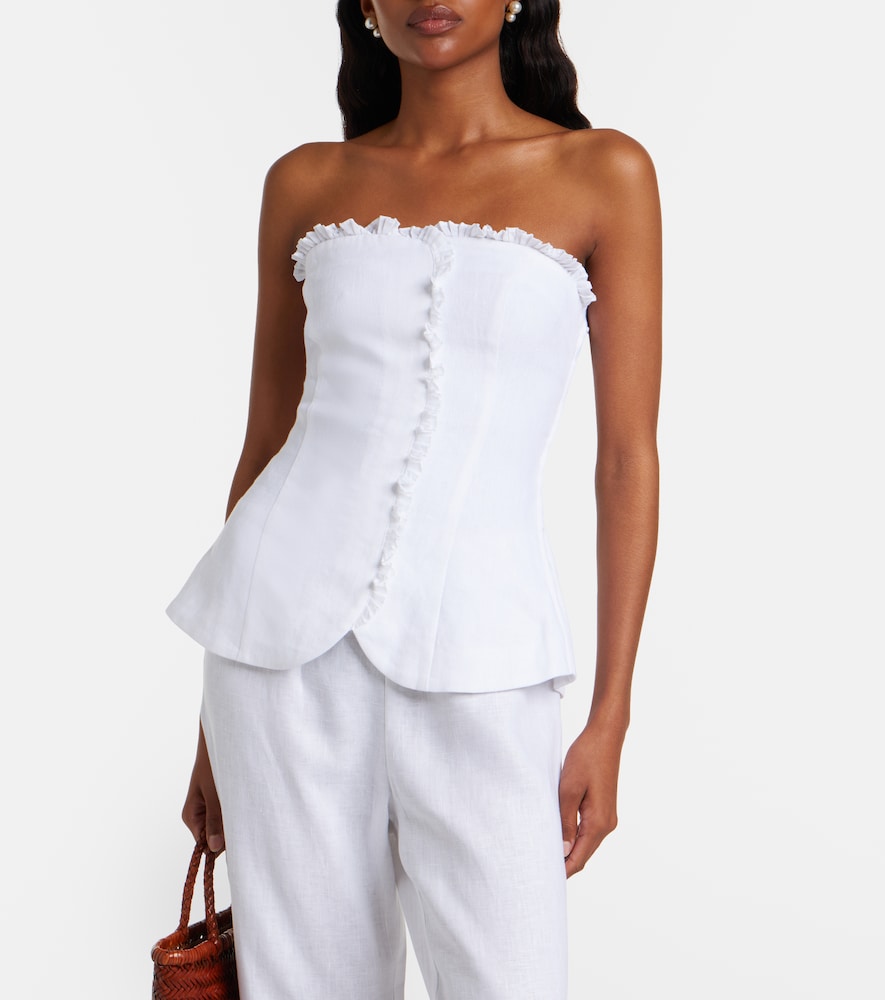 Posse Florence ruffled linen top