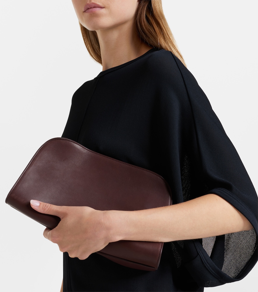 The Row Peggy Medium leather clutch